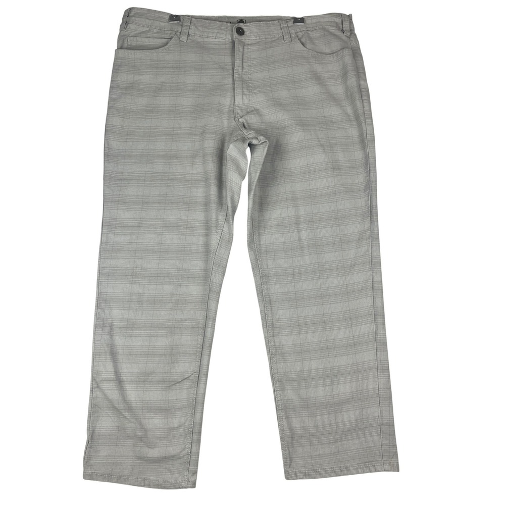 Oak Hill Straight Fit Pants‎ Men 44x28 Gray Plaid Casual Stretch DXL EUC
